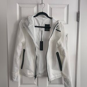 Theory Black & White Waterproof Windbreaker